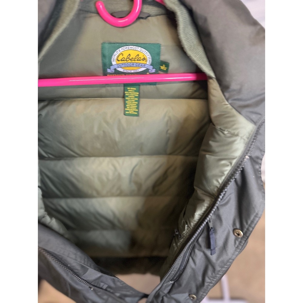 VTG Cabelas Vest Mens S Green Premier Northern Goose Down Puffer Outdoor Hunting - Picture 8 of 8